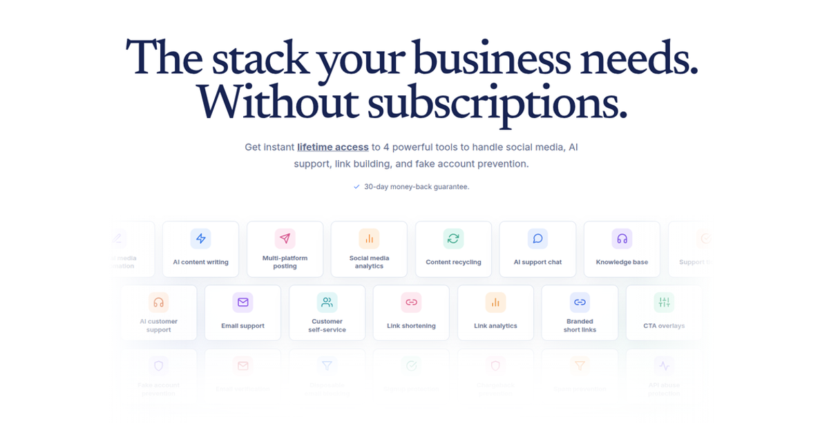 FounderStack — Lifetime access to FeedHive, Aidbase, LinkDrip, and SignupGate in 1 founder-friendly…